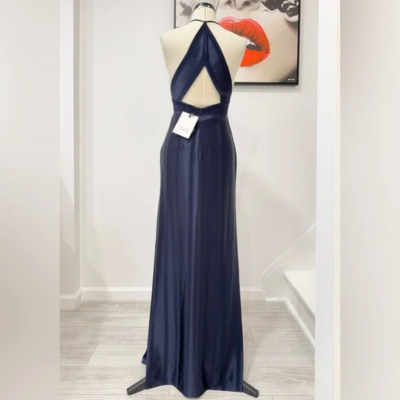 GALVAN London Prism Pinstripe Cutout Thigh-Slit Maxi Dress - Picture 10 of 14